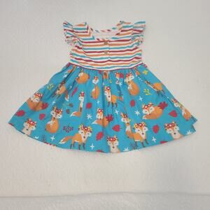 Eleanor Rose Falling leaves girls fall colors fox dress Size 7-8